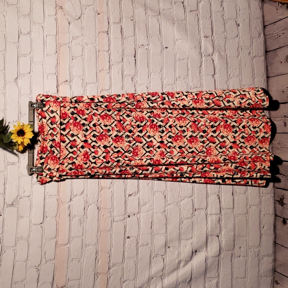 LuLaRoe skirt maxi length floral red black cream Sz S